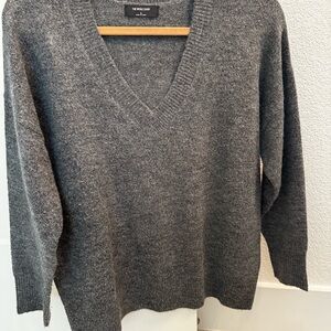Women’s Dark Grey V-Neck Sweater